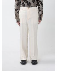 Laneus - Linen Blend Wide-Leg Trousers - Lyst