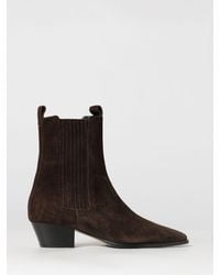 Aeyde - Hedvig Tapered Toe Suede Chelsea Boots With A Low Flared Heel - Lyst