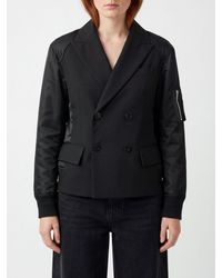 SACAI X CARHARTT WIP - Double-Breasted Short Blazer - Lyst