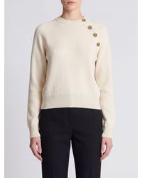 Balmain - Cashmere And Virgin Wool Blend Crewneck Jumper With Long Sleeves - Lyst