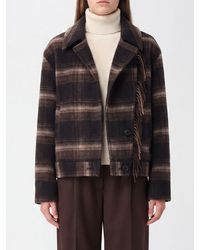 Isabel Marant - Short Single-Breasted Check Wool-Blend Coat With Fringes - Lyst