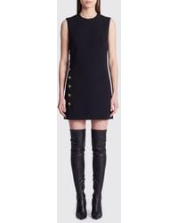 Versace - Sleeveless Stretch Viscose Mini Sheath Dress With Crew Neck - Lyst