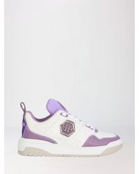 Philipp Plein - High-Top Leather And Suede Sneakers With Crystal Monogram And Hexagon Logo - Lyst
