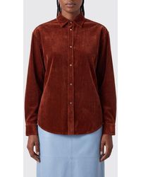 Nude - Long-Sleeved Velvet Shirt With A Classic Collar And Button Closure - Lyst