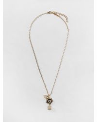 Ferragamo - Brass Necklace With Pendants And Crystals - Lyst