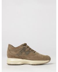 Hogan - Interactive Sneakers Aus Veloursleder Mit Strass-H-Logo Und Chunky-Sohle - Lyst