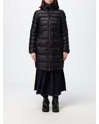 Peuterey - Knee-Length Quilted Nylon Down Jacket With Hood And Slit Pockets - Lyst