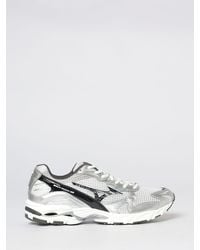 Mizuno - Wave Rider 10 Low-Top Mesh Sneakers With Serrated Rubber Sole - Lyst