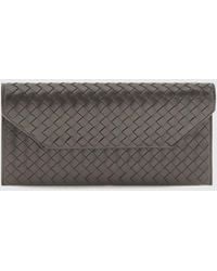 Bottega Veneta - Small Intrecciato Woven Calfskin Leather Clutch With Removable Strap - Lyst