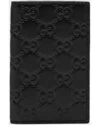 Gucci - Gg Emblem Embossed Leather Card Holder - Lyst