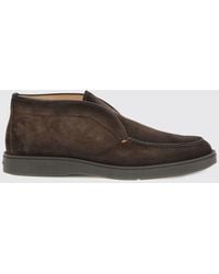 Santoni - Suede Calfskin Chukka Boots With Elastic Inserts - Lyst