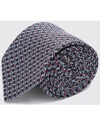 Ferragamo - Silk Tie With An All-Over Gancini Jacquard Pattern - Lyst