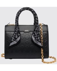 Amiri - Leather Handbag With Embossed Monogram And Chain Strap - Lyst