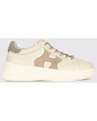 Hogan - Rebel H562 Leather And Suede Platform Sneakers With H Logo - Lyst