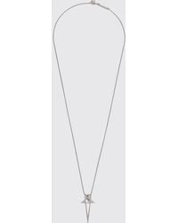 Rick Owens - Pentagram Chrome-Plated Brass Necklace With Sliding Star Pendant - Lyst