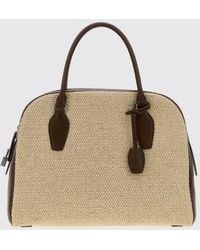 The Row - India Canvas And Smooth Leather Handbag With Side Padlock - Lyst