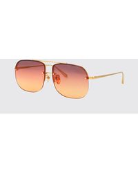 Linda Farrow - Seren 22Kt-Plated Titanium Sunglasses - Lyst