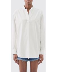 Valentino Garavani - Relaxed Fit Cotton Poplin V-Neck Shirt - Lyst