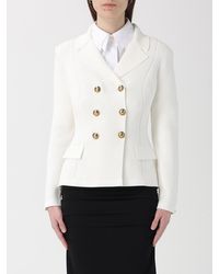 Elisabetta Franchi - Double-Breasted Viscose Knit Blazer - Lyst