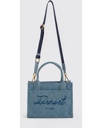 Twinset - Cow Print Cotton Canvas Bag - Lyst
