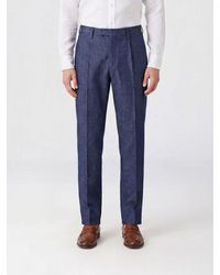 Boglioli - Slim Fit Linen Tailored Trousers With Off-Centre Closure - Lyst