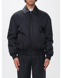 Balenciaga - Padded Nylon Bomber Jacket With Leather Collar - Lyst
