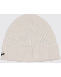 Lacoste - Pure Wool Beanie With Cuffed Hem And Embroidered Crocodile Logo - Lyst