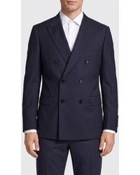 BOSS - Double-Breasted Pure Virgin Wool Blazer With Notch Lapels - Lyst