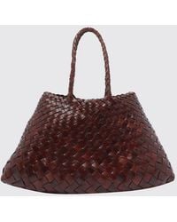 Dragon Diffusion - Santa Croce Flared Woven Leather Handbag With Braided Handles - Lyst