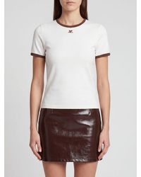 Courreges - Courr&Egrave	Ges Slim Fit Cotton T-Shirt With Tone-On-Tone Logo - Lyst