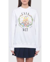 CASABLANCA - Printed Cotton Crewneck Sweatshirt - Lyst