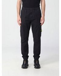 Stone Island - Straight-Leg Stretch-Cotton Cargo Pants With Compass Logo - Lyst