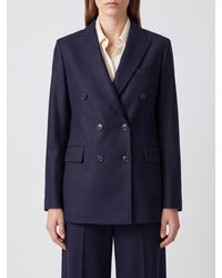 Circolo 1901 - Double-Breasted Virgin Wool Blend Blazer With Peak Lapels - Lyst
