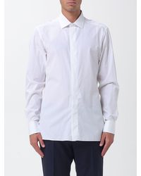 ZEGNA - Cotton And Silk Poplin Classic Shirt - Lyst