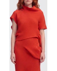 Issey Miyake - Asymmetrical Short-Sleeved Jersey Polo Neck - Lyst