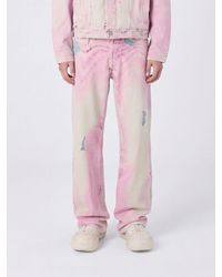 Camper - Wide Leg Distressed Bleached Denim Jeans With A Five-Pocket Design - Lyst