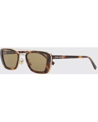 Saint Laurent - Tortoiseshell Cat-Eye Sunglasses With Metal Double Bridge - Lyst