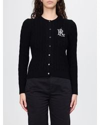 Ralph Lauren - Cotton Crew Neck Cardigan With Logo - Lyst