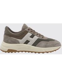 Hogan - Hyperlight Leather And Mesh Sneakers With Serrated Sole - Lyst