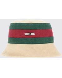Gucci - Striped Cotton Canvas Bucket Hat With Web Detail - Lyst