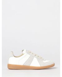 Maison Margiela - Replica Bicolor Leather And Suede Low-Top Sneakers - Lyst
