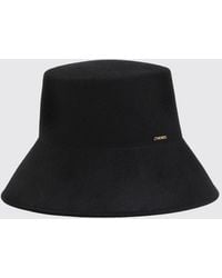 Twinset - Wide-Brim 100% Wool Bucket Hat With Applied Logo - Lyst