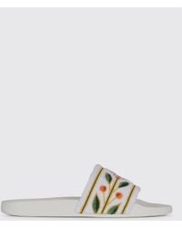 CASABLANCA - Floral Embroidered Cotton Terry Pool Slides With Logo - Lyst