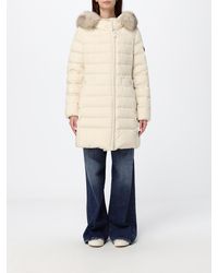 Peuterey - Knee-Length Quilted Nylon Down Jacket With Shearling Hood - Lyst
