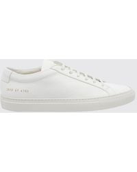 Common Projects - Achilles Low Smooth Calfskin Sneakers With Laminated Logo - Lyst