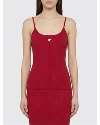 Courreges - Courr&Egrave	Ges Ribbed Jersey Tank Top - Lyst
