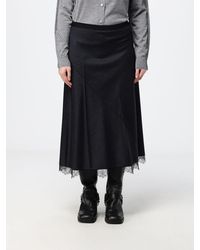 Tela - High-Waisted Wool Blend Midi Skirt With Lace Inserts - Lyst