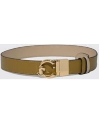 Coccinelle - C-Me Reversible Hammered Leather Belt - Lyst