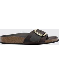 Birkenstock - Madrid Big Buckle Oiled Leather Flat Sandals - Lyst