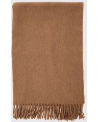 Max Mara - Pure Wool Scarf With Embroidered Logo And Fringed Hem - Lyst